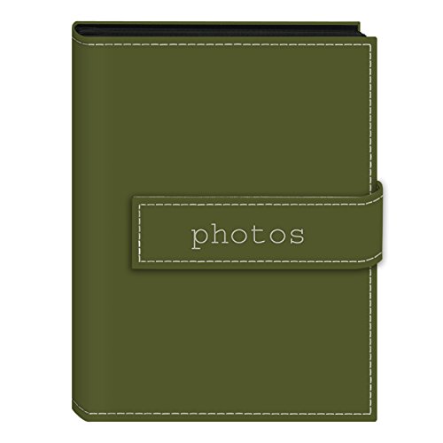 Pioneer Photo Albums 36-Pocket 5 by 7-Inch Embroidered Photos Strap Sewn Leatherette Cover Photo Album, Mini, Sage Green