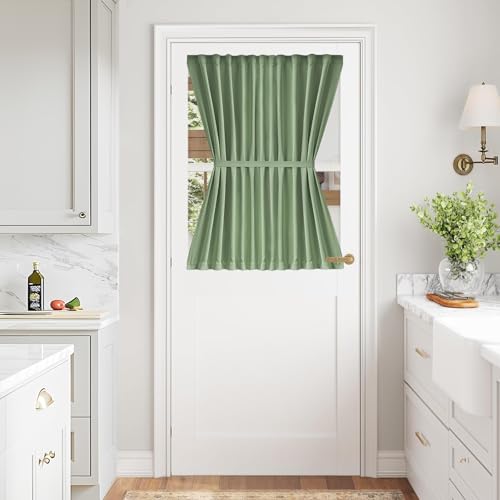 Vatge Half Curtains for Windows Sage Green French Door Curtains for Front Door, 1 Panel, W54 x L40, Sage Green