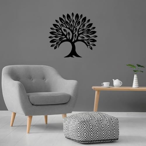 Stylish Black Decorative Metal Wall Accessory, 70 x 57 cm, 100% Metal (1.5 mm Thick), Easy Wall Mounting, Perfect for Modern Home Decor