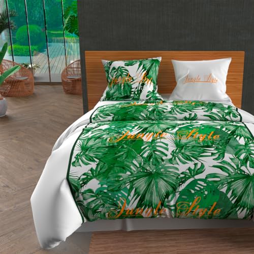Soleil d'ocre, Duvet Cover Set, Cotton, Green, 260 x 240 cm