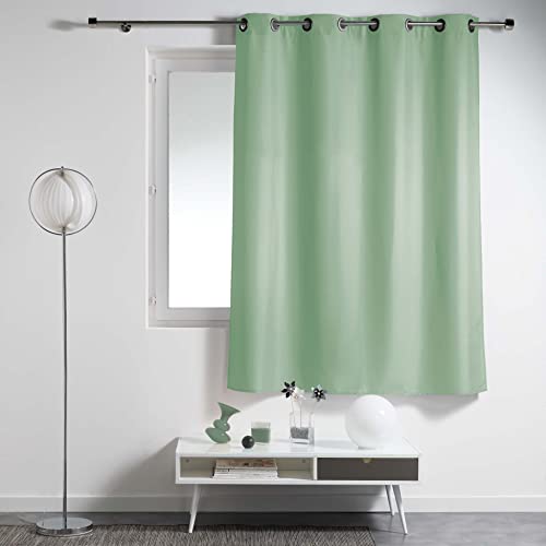 Douceur d'Intérieur, Curtain with eyelets (140 x 180 cm) Essentiel Sage, Polyester