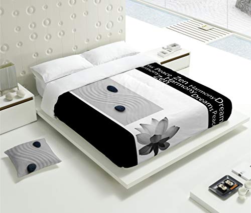 TSUKI Kukan Duvet Cover, Cotton, White, Black, Bed 135 cm