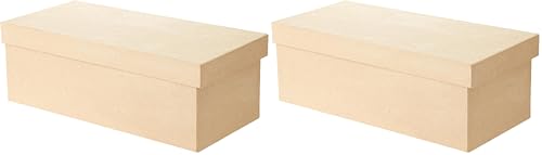 D??copatch - Ref BT019O - Shoe Box - Papier Mach?? Object to Decorate - 13 x 19 x 13cm - Decorate Papers & PaperPatch Glue, Glitter, Paints (Pack of 2)