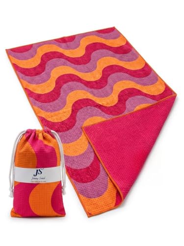 Jenny Sesal Elegant Wave Beach Towel - Maxi Size, Super Absorbent and Compact, Ideal for Beach, Pool and Gym (Orange)