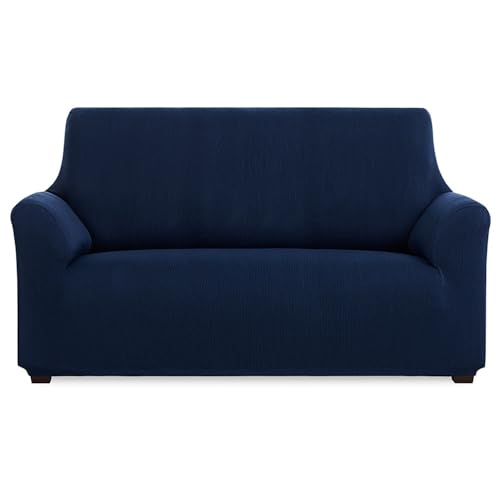 MAXIFUNDAS - Elastic Sofa Cover 3 Seater Blue - Extra Soft Non Slip Elastic Sofa Cover - Inca Model