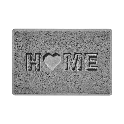 Nicoman LOVE at HOME Doormat 60x40cm - Quiet Gray|Heavy Duty Non-Slip|Indoor/Outdoor|Barrier Dirt-Trapper Floor Mat|Home Patio Garden Conservatory Door Mat |Home Heart