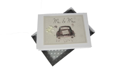 White Cotton Cards Mr and Mrs Wedding Tiny Photo Album Wedding Car Range