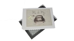 White Cotton Cards Mr and Mrs Wedding Tiny Photo Album Wedding Car Range