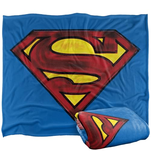 "LOGOVISION Superman Logo Charcoal Shield Silky Touch Super Soft Throw Blanket 50""x60"""