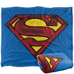 "LOGOVISION Superman Logo Charcoal Shield Silky Touch Super Soft Throw Blanket 50""x60"""