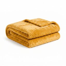 Superior Fleece Diamond Fluffy Blanket, Decorative Blankets for Bedroom, Sofa, Fuzzy, Plush, Soft, Cute Room Decor, Beautiful Cover, Comfort Essentials, Alaska Collection, Throw, Gold