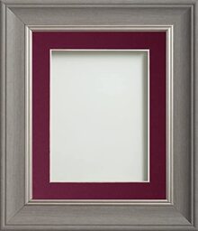 Frame Company Drummond Range Gunmetal Grey 10x8 inch Picture Photo Frame with Plum Mount for Image 7x5 inch * Choice of Sizes* Fitted with Real Glass