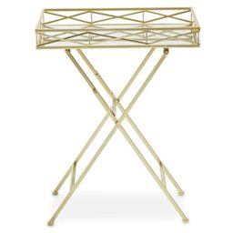 Premier Housewares Rectangle Gold Tray Table Small Coffee Table Handcrafted Coffee Tables 56 x 36 x 71
