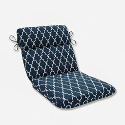 Pillow Perfect Outdoor/Indoor Garden Gate Rounded Corners Chair Cushion, Navy