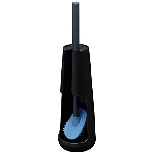 Tiger Tess, Toilet brush holder freestanding with Swoop?? brush flexible, Black/Anthracite, 112x112x428mm