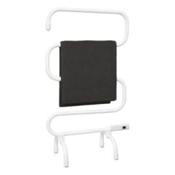 STATUS 100W 5 Bar Electric Heated Towel Rail, Free-Standing Aluminium Dryer, White (WHTR-100W1PKB)