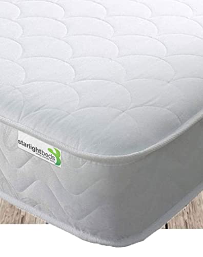 Starlight Beds Kingsize Mattress. Shell Design Kingsize Memory Foam Mattress with Springs. Soft, 20cm Deep, White. (5ft x 6ft6, 150cm x 200cm)