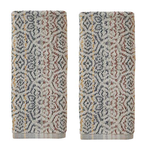 SKL Home by Saturday Knight Ltd. Rhapsody Hand Towel Set, 16x26, Spice - 550 GSM weight. Spa-level quality. Soft & absorbent, reversible jacquard. For the bathroom, kitchen, bar or any sink space.