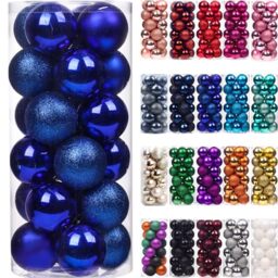 Emopeak 24 Pcs Christmas Balls Ornaments for Xmas Tree - Shatterproof Hanging Balls for Holiday Wedding Party Decoration, Royal Blue