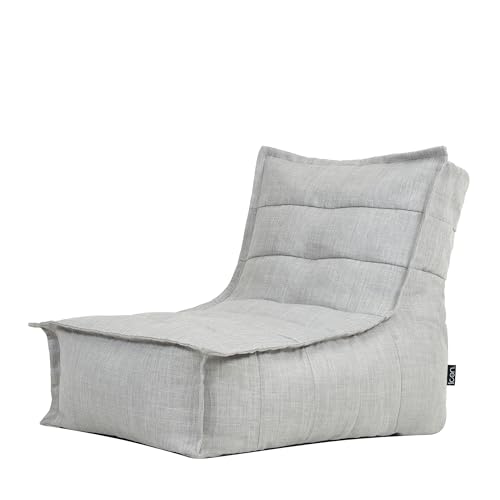 icon Dolce Outdoor Bean Bag Chair, Grey, Garden Chair, Large Adult Bean Bag with Filling Included, Sun Lounger, Outdoor Seating, Garden Seat, Garden Furniture