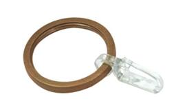 Gardinia Curtain Rings for Curtain Poles Diameter 25 mm with Sliding Insert and Curtain Hooks Pack of 10 Width 4 mm Metal Bronze