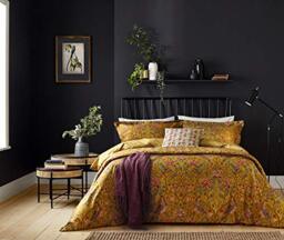 Morris & Co Seasons By May 100% Organic Cotton, 220TC Duvet Cover, Single, Saffron, Gold