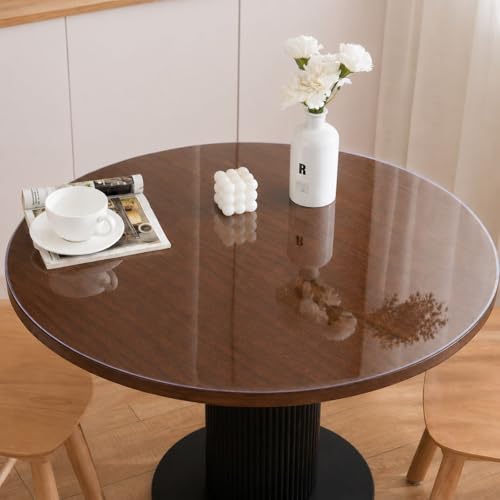 Whirltique Round Clear Table Protector 44 Inch 2mm Thick, Clear Round Table Cover Protector, Round Plastic Table Cover, Vinyl Circle Table Top Protector for Dining Room Table, Coffee Table