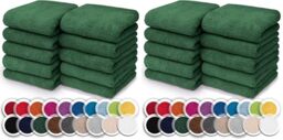 NatureMark Set of 10 Washcloths Made of 100% Cotton - Soft and Absorbent Face and Hand Towels - Practical for Bathroom and Kitchen - 30 x 30 cm, Dark Green (Pack of 2)