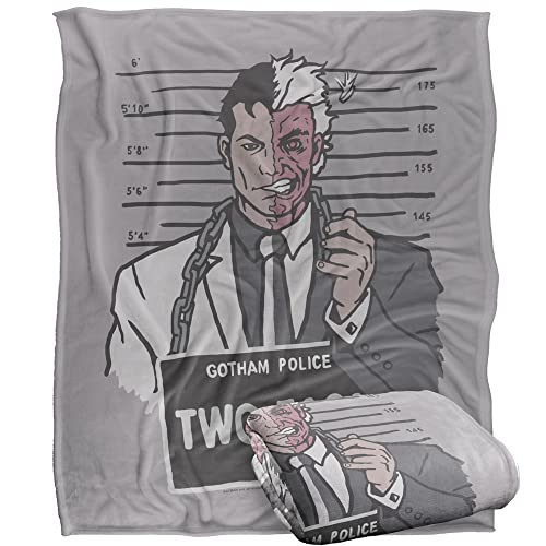 BATMAN Blanket, 152 x 127 cm The Harvey Dent Mugshot Silky Touch Super Soft Throw Blanket