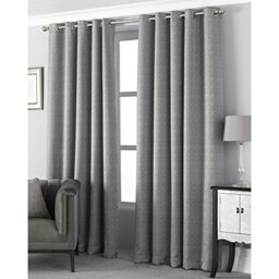 Paoletti Pendleton Jacquard Eyelet Curtain Pair - Graphite - 168x137cm