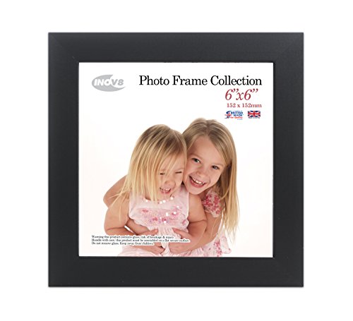"Inov8 British Made Real Wood Picture/Photo Frame 6x6"" Inch(15x15cm) - Kayla 30mm Black"