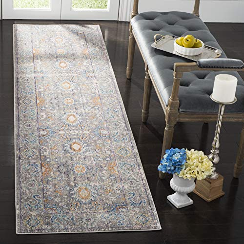 Safavieh Metro-Mod Indoor Woven Runner Area Rug, Mystique Collection, MYS924, in Grey / Multi, 69 X 244 cm for Living Room, Bedroom or Any Indoor Space