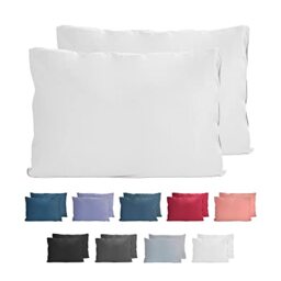 Komfortec 100% cotton pillowcases 40 x 60 cm, set of 2, super soft premium jersey pillowcase 150 g/m², cushion cover, white