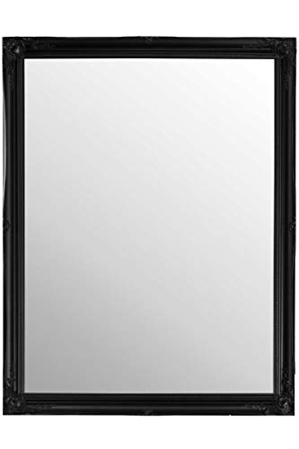 Mirror 4Ft6 X 3Ft6 137cm X 106cm Large Black Antique Design Ornate Wall Big New
