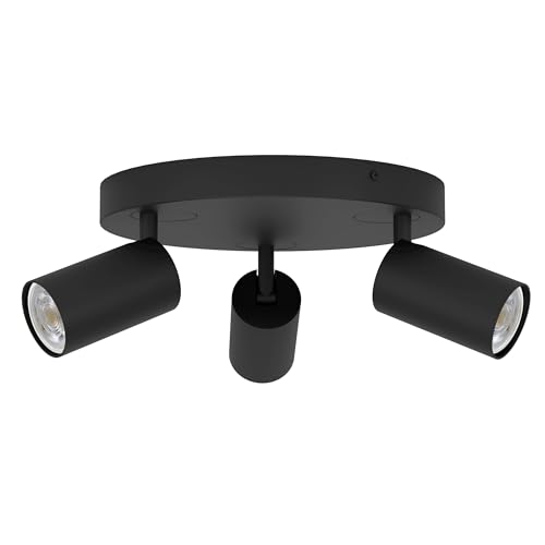 Eglo Connect.z Smart Home LED Ceiling lamp Telimbela-Z, Zigbee Lighting with 3 Spots, app and Voice Control Alexa, tunable White Light (Warm - Cool White), RGB, dimmable Spotlight, Black