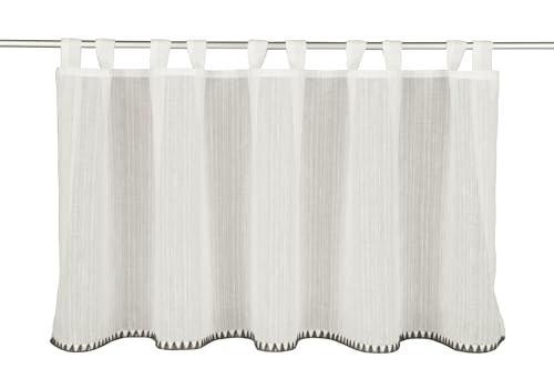 Gardinia Bistro Curtain Structure with Contrasting Crochet Border White 140 x 48 cm