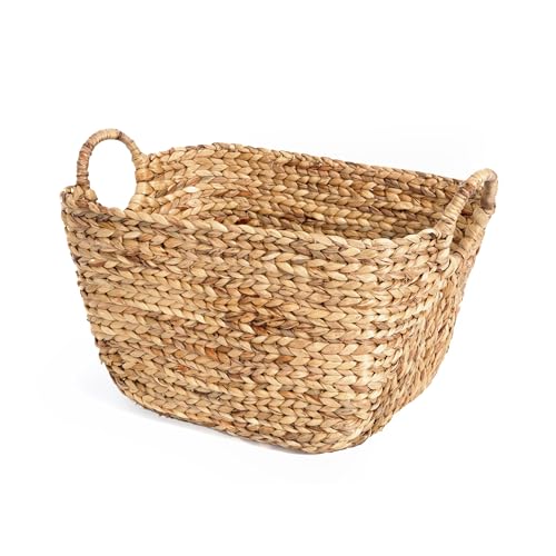 Compactor Storage Basket XX-Large, Hand-Woven Water Hyacinth, Natural Brown