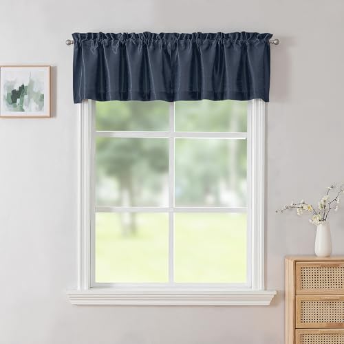 Chyhomenyc Uptown Faux Silk Valance Navy Blue 60x14