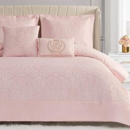 Juicy Couture 5 Piece Set Includes 1 Comforter, 2 Shams and 2 Decorative Pillows - 100% Microfiber Polyester- Wrinkle Resistant and Anti Pilling, Dovona, Queen