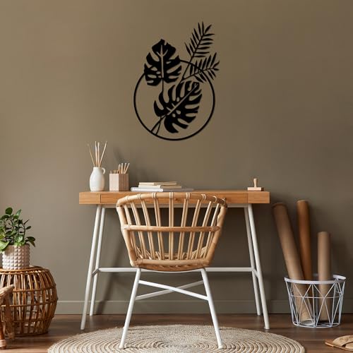Stylish Black Decorative Metal Wall Accessory, 48 x 67 cm, 100% Metal, 1.5 cm Thick, Perfect for Modern Home Decor & Unique Wall Art