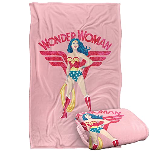 Wonder Woman Ww Sparkle Silky Touch Super Soft Throw Blanket 91 x 147 Cm