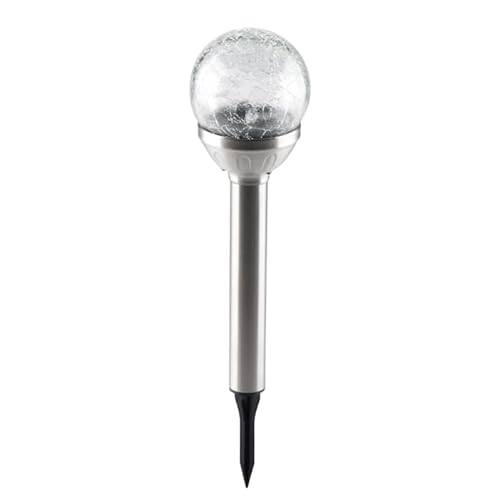 Grundig Solar Lights for Outdoor Use – Solar Lights Garden with Colour Changing and Cool White – Stainless Steel Garden Lighting with 6-8H Lighting Time and Ground Spike