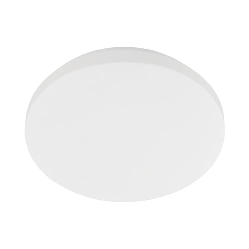 Eglo Flush LED Ceiling lamp Pogliola-E, Flat Light Fixture, Hallway and Bedroom Lighting, White Metal and Plastic, Warm White, Ø 26 cm