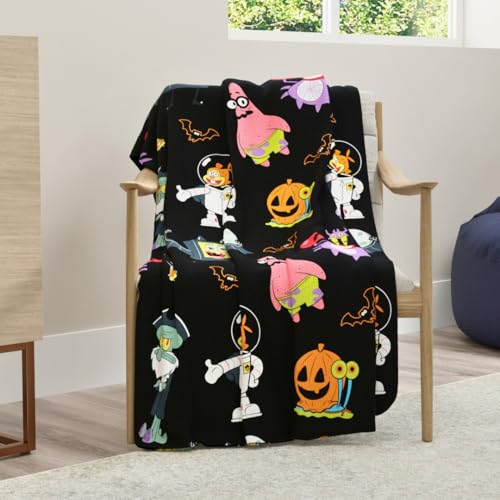 "Franco Kids Spongebob Squarepants Halloween Throw Blanket, Super Soft Cozy Plush Bedding, 50"" x 70"", (Officially Licensed Product)"
