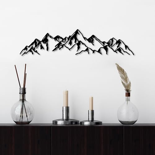 Stylish Black Decorative Metal Wall Accessory, 62 x 14 cm, 100% Metal (1.5 mm), Easy Wall Mounting, Perfect for Modern Home Decor