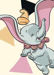 Komar Disney Wall Painting by Mosquito - Dumbo Angles - Children's Room, Decoration, Art Print - Dimensions 50 x 70 cm (Width x Height) - Without Frame - WB025-50x70