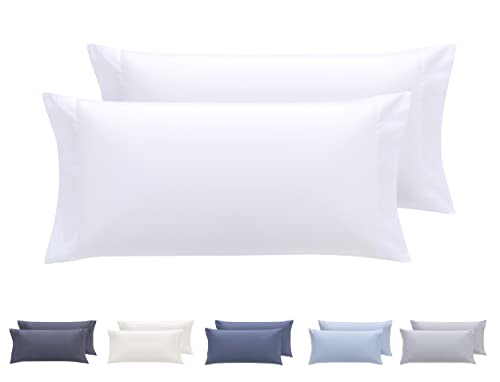 Todocama Pack of 2 Extra Soft Microfibre Pillowcases, Hypoallergenic, 2-80 x 40 cm, White