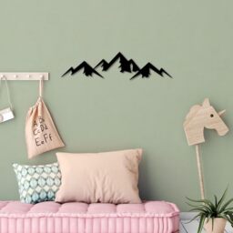 Stylish Black Decorative Metal Wall Accessory, 54 x 14 cm, 100% Metal (1.5 mm Thick), Easy Wall Hanging, Perfect for Modern Home Decor
