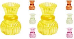 Talking Tables Small Yellow Glass Candle Holder for Candlesticks or Tea Lights - Decorative Easter Table Decorations Dining, Christmas, Summer Home Decor, Wedding (Pack of 2)
