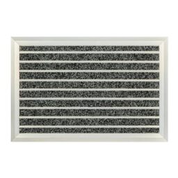 Relaxdays Doormat, Aluminium, 60 x 40 cm, Non-slip, Indoor & Outdoor Use, Weatherproof Door Mat, Silver/Black